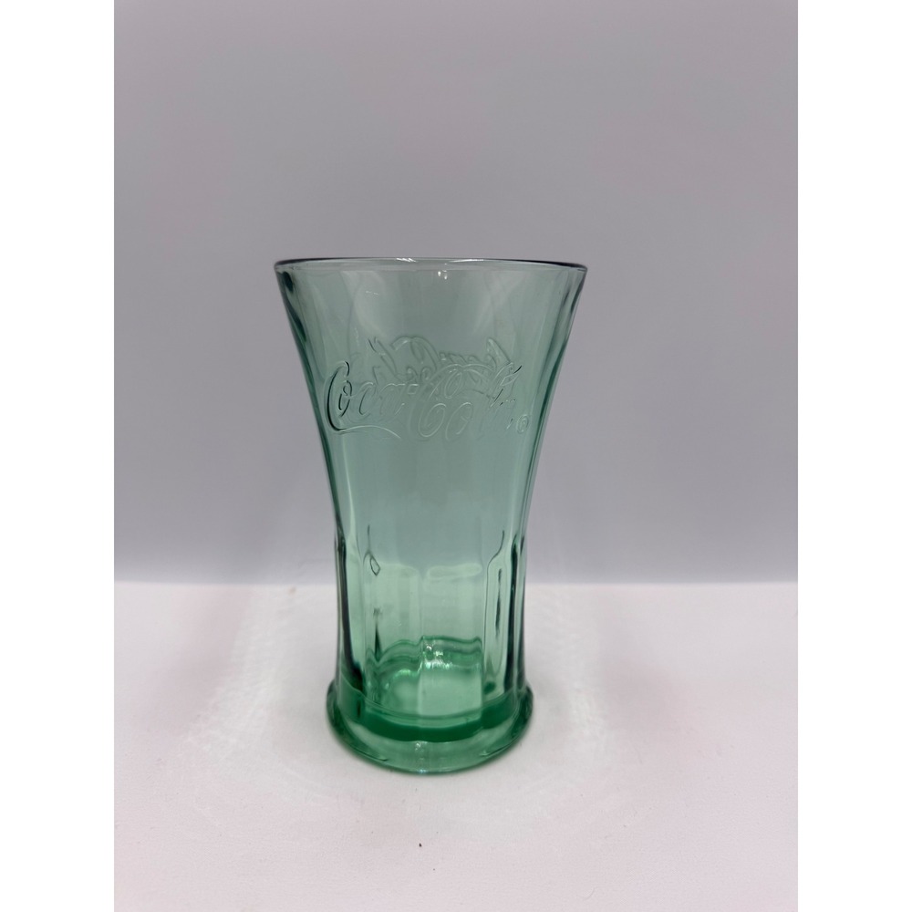 Libby Coca-Cola Glass Green Embossed Logo Georgia Green Glass